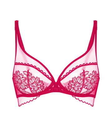 Simone Perele 1G2319 Cranberry Romance Plunge Underwire Bra Myselflingerie.com